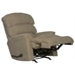 Bowery Hill Traditional Chaise Rocker Recliner in Beige Chenile Fabric