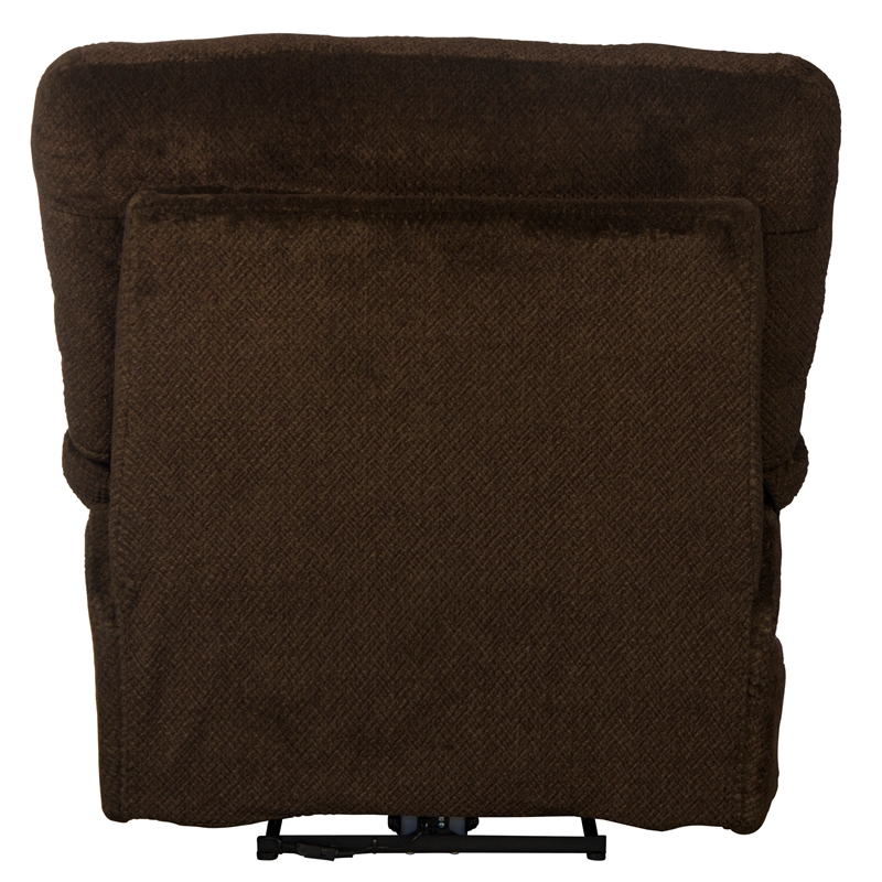 Bowery Hill Soft Brown Fabric Power Recliner with Adjustable Headrest & Lumbar