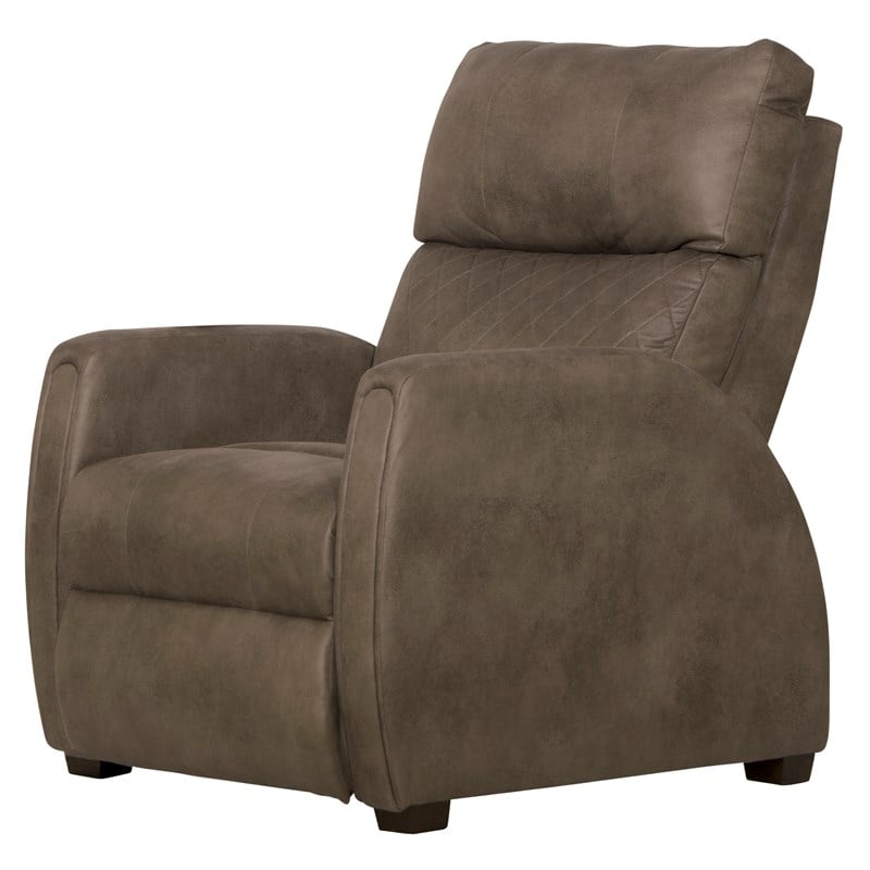 Bowery Hill Power Zero Gravity Recliner in Taupe Polyester Fabric
