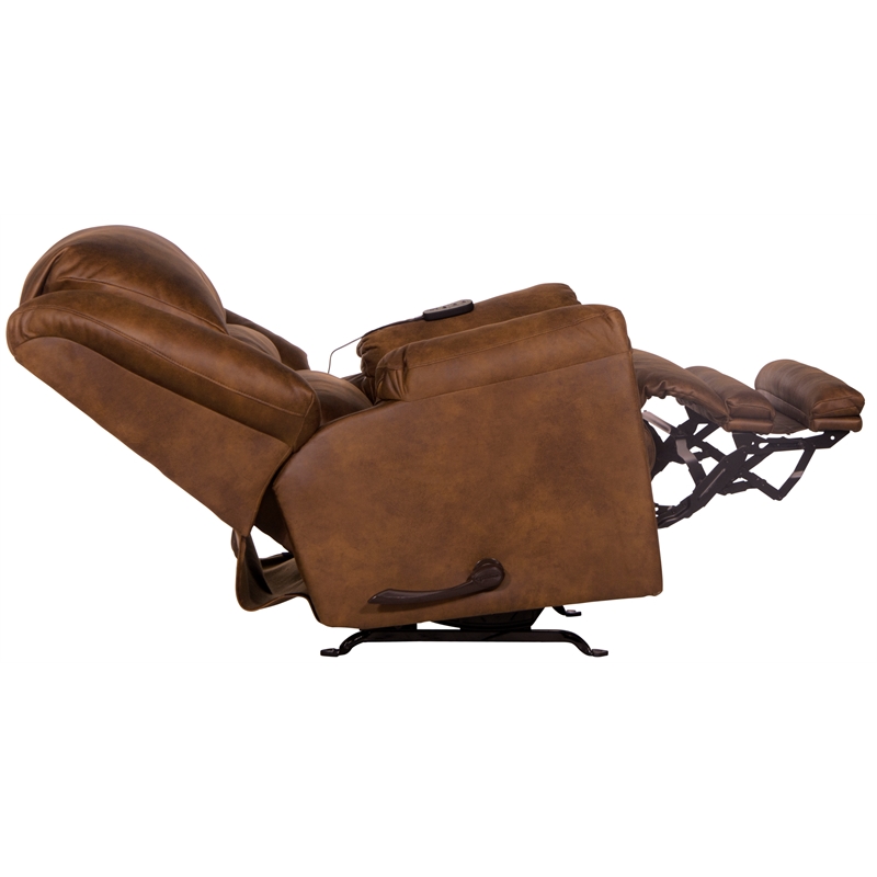 Bowery Hill Rocker Recliner with Heat and Massage in Auburn Polyester Fabric