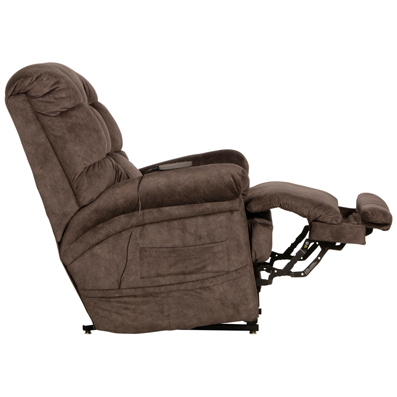 Bowery Hill Power Lift Recliner with Zero Gravity Recline in Brown Fabric
