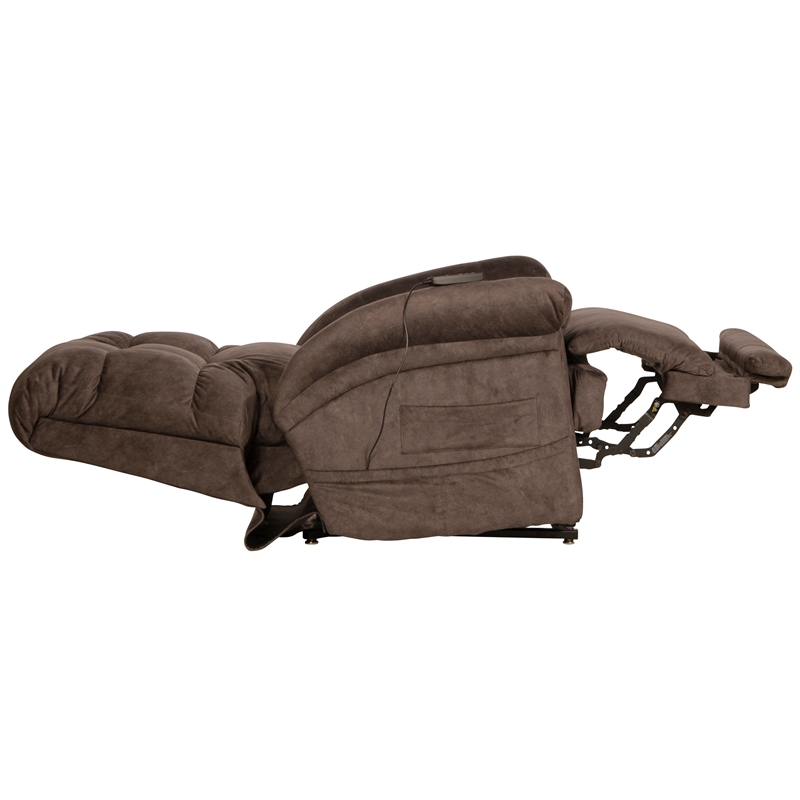 Bowery Hill Power Lift Recliner with Zero Gravity Recline in Brown Fabric