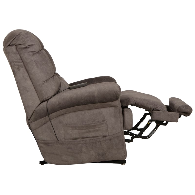 Bowery Hill Power Lift Recliner with Zero Gravity Recline in Gray Fabric