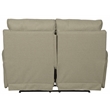 Bowery Hill Lay Flat Reclining Loveseat in Beige Polyester Fabric