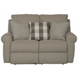 Bowery Hill Lay Flat Reclining Loveseat in Gray Polyester Fabric