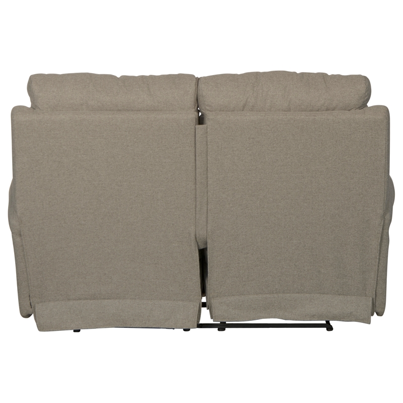 Bowery Hill Lay Flat Reclining Loveseat in Gray Polyester Fabric