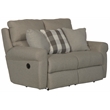 Bowery Hill Lay Flat Reclining Loveseat in Gray Polyester Fabric