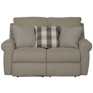 Bowery Hill Lay Flat Reclining Loveseat in Gray Polyester Fabric