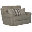 Bowery Hill Lay Flat Reclining Loveseat in Gray Polyester Fabric