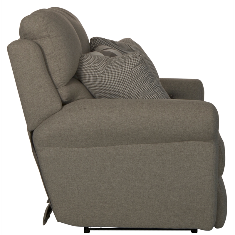Bowery Hill Lay Flat Reclining Loveseat in Gray Polyester Fabric