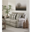 Bowery Hill Lay Flat Reclining Loveseat in Gray Polyester Fabric