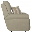 Bowery Hill Power Recliner in Beige Polyester Fabric with Accent Pillow