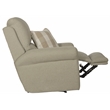 Bowery Hill Power Recliner in Beige Polyester Fabric with Accent Pillow