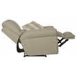 Bowery Hill Power Recliner in Beige Polyester Fabric with Accent Pillow
