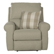 Bowery Hill Power Recliner in Beige Polyester Fabric with Accent Pillow