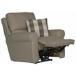 Bowery Hill Power Recliner in Gray Polyester Fabric with Accent Pillow