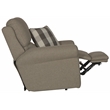 Bowery Hill Power Recliner in Gray Polyester Fabric with Accent Pillow