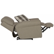 Bowery Hill Power Recliner in Gray Polyester Fabric with Accent Pillow