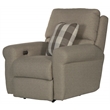 Bowery Hill Power Recliner in Gray Polyester Fabric with Accent Pillow