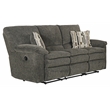 Bowery Hill Dual Reclining Sofa in Soft Charcoal Gray Polyester Fabric