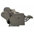 Bowery Hill Dual Reclining Sofa in Soft Charcoal Gray Polyester Fabric