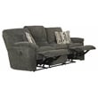 Bowery Hill Power Reclining Sofa in Soft Charcoal Gray Polyester Fabric