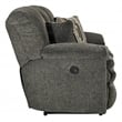 Bowery Hill Power Reclining Sofa in Soft Charcoal Gray Polyester Fabric