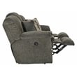 Bowery Hill Power Reclining Sofa in Soft Charcoal Gray Polyester Fabric