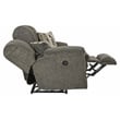 Bowery Hill Power Reclining Sofa in Soft Charcoal Gray Polyester Fabric