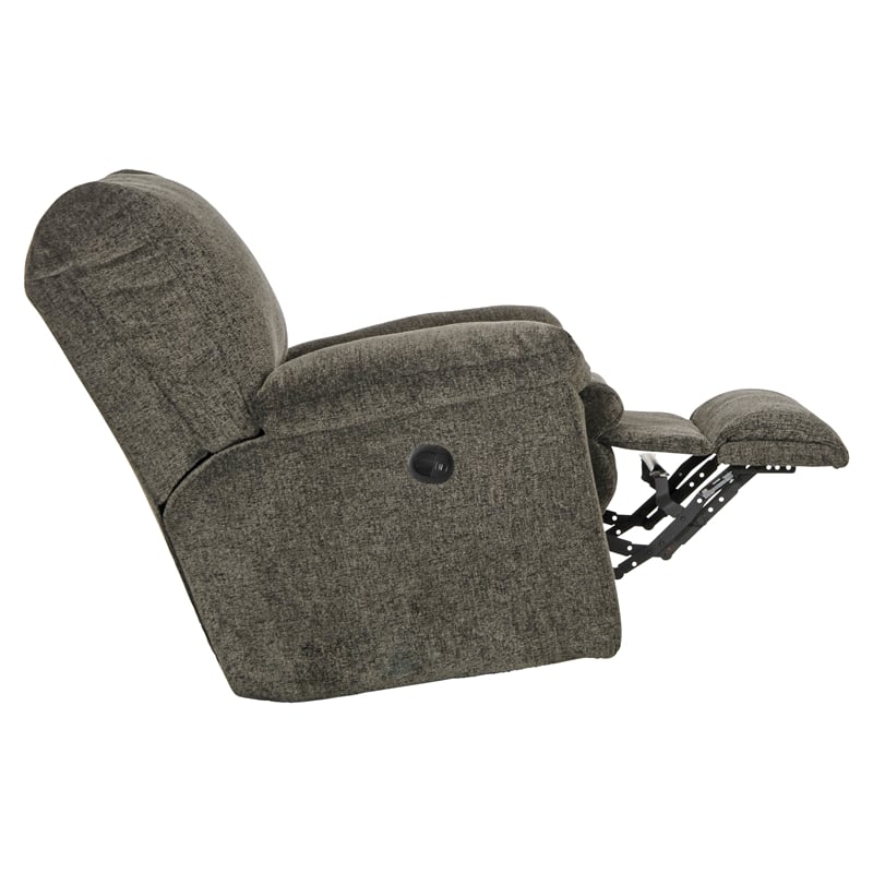 Bowery Hill Power Recliner in Soft Charcoal Gray Polyester Fabric
