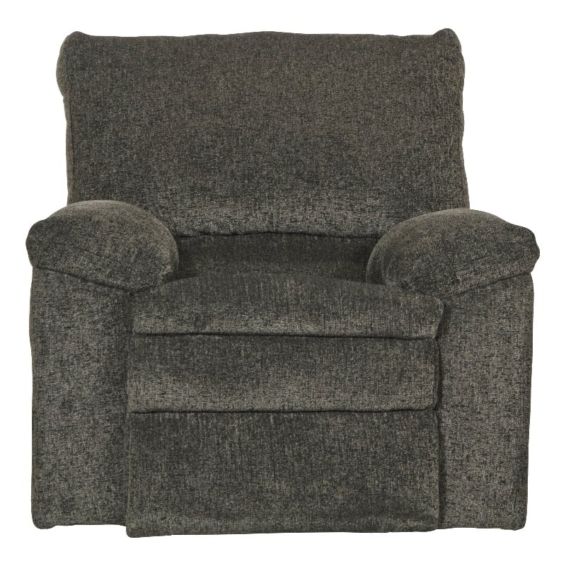 Bowery Hill Power Recliner in Soft Charcoal Gray Polyester Fabric