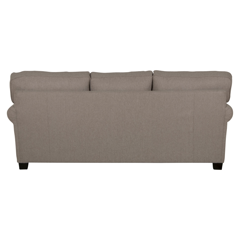 Bowery Hill 3 Seat Farmhouse Casual Sofa in Gray Fabric with Accent Pillows