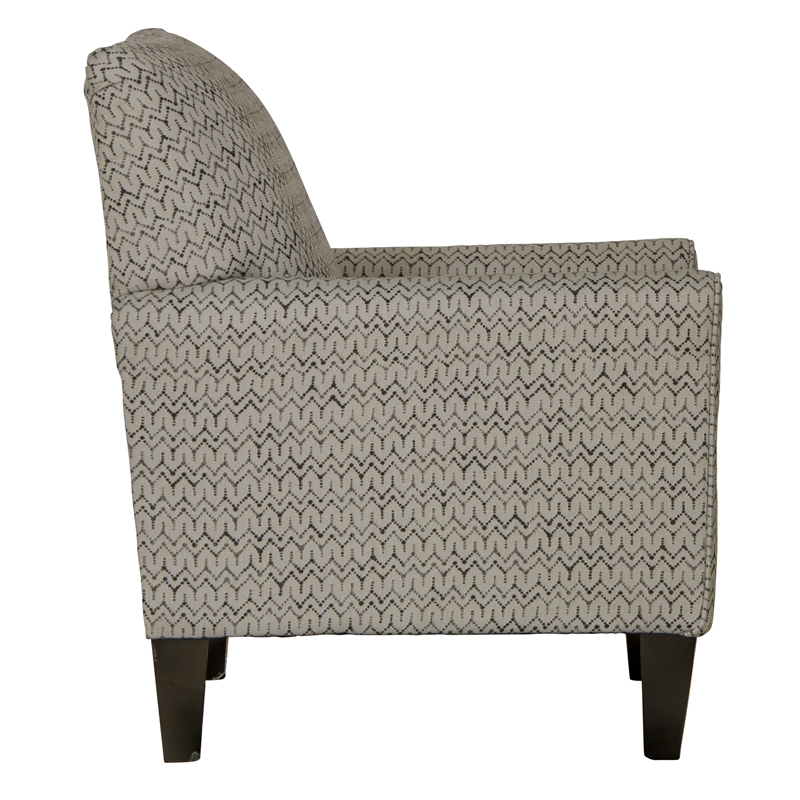 Bowery Hill Accent Chair in Patterned Gray Fabric with Reversible Seat Cushion