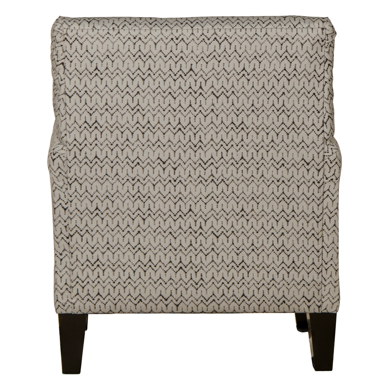 Bowery Hill Accent Chair in Patterned Gray Fabric with Reversible Seat Cushion