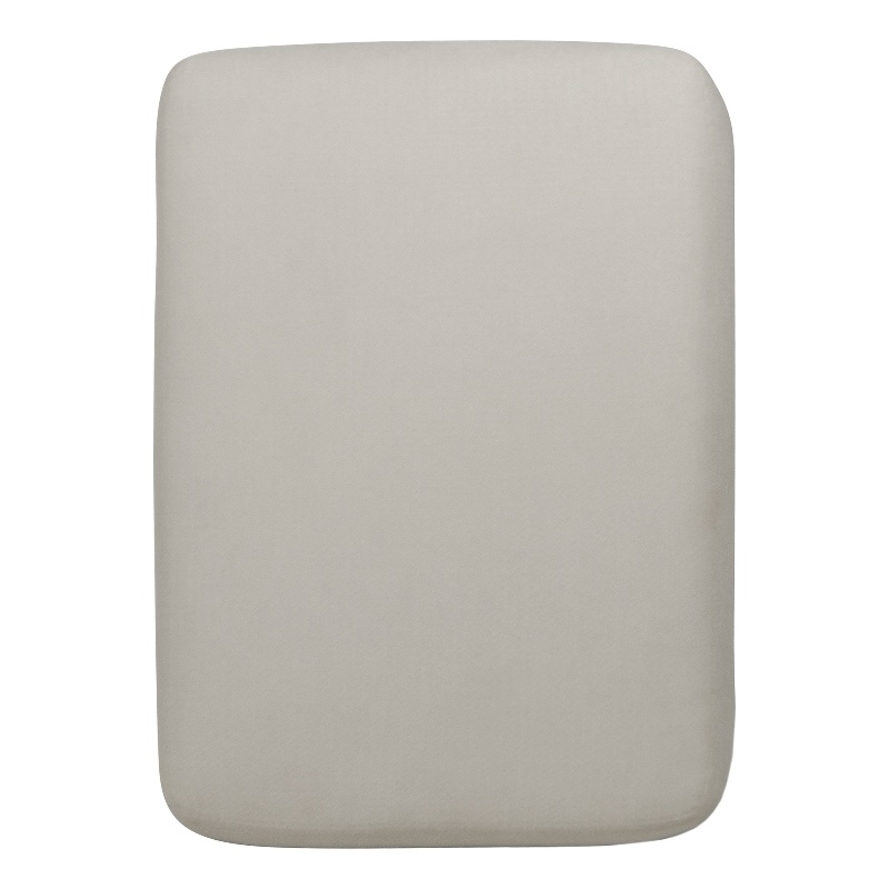 Bowery Hill Ottoman in Plush Ecru Off White Polyester Blend Fabric