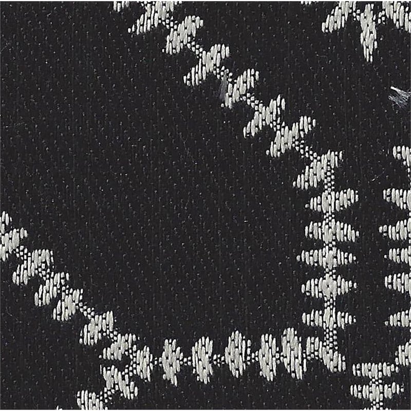 Bowery Hill 42 Inch Square Cocktail Ottoman in Black Patterned Fabric
