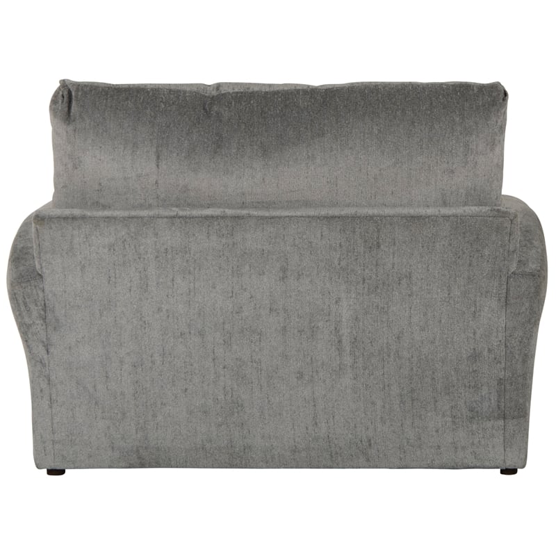 Bowery Hill Chair & 1/2 with Cuddler Cushion in Gray Polyester Fabric