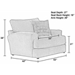 Bowery Hill Chair & 1/2 with Cuddler Cushion in Gray Polyester Fabric