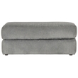 Bowery Hill Traditional Rectangular Ottoman in Gray Polyester Fabric