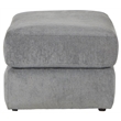 Bowery Hill Traditional Rectangular Ottoman in Gray Polyester Fabric