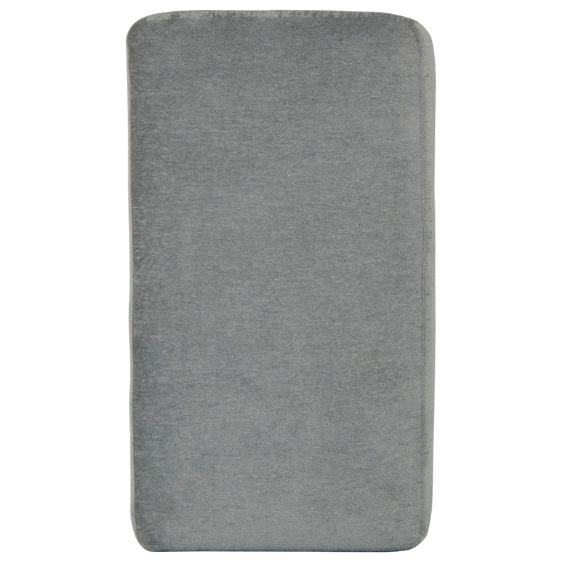 Bowery Hill Traditional Rectangular Ottoman in Gray Polyester Fabric