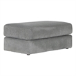 Bowery Hill Traditional Rectangular Ottoman in Gray Polyester Fabric