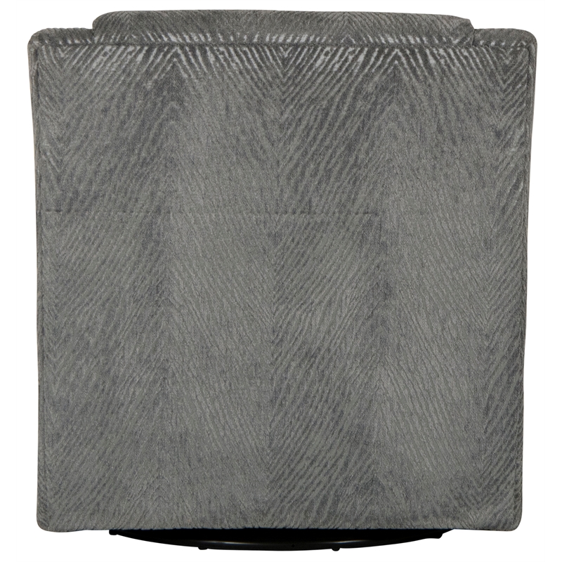Bowery Hill Traditional Swivel Accent Chair in Gray Polyester Fabric