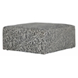 Bowery Hill Accent Cocktail Ottoman in Gray Polyester Fabric