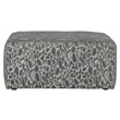 Bowery Hill Accent Cocktail Ottoman in Gray Polyester Fabric