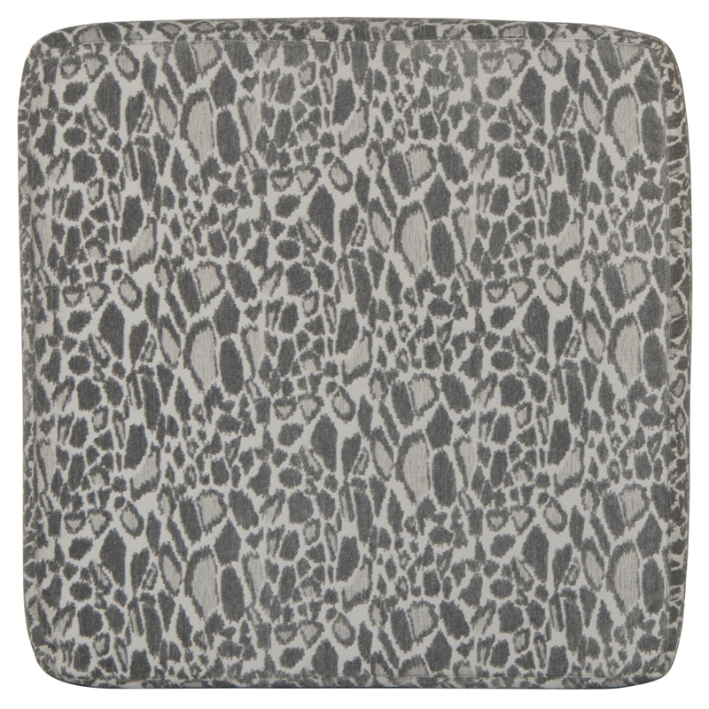 Bowery Hill Accent Cocktail Ottoman in Gray Polyester Fabric
