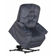 Bowery Hill Power Lift Assist Lay Flat Recliner in Blue Polyester Fabric