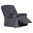 Bowery Hill Power Lift Assist Lay Flat Recliner in Blue Polyester Fabric