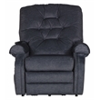 Bowery Hill Power Lift Assist Lay Flat Recliner in Blue Polyester Fabric