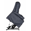 Bowery Hill Power Lift Assist Lay Flat Recliner in Blue Polyester Fabric